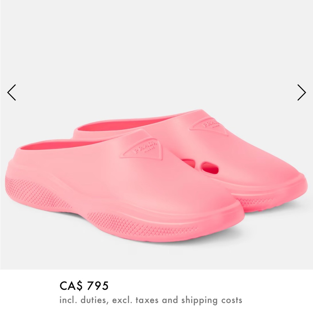 Prada Bubblegum Pink Rubber Clog Mules - Picture 3 of 3